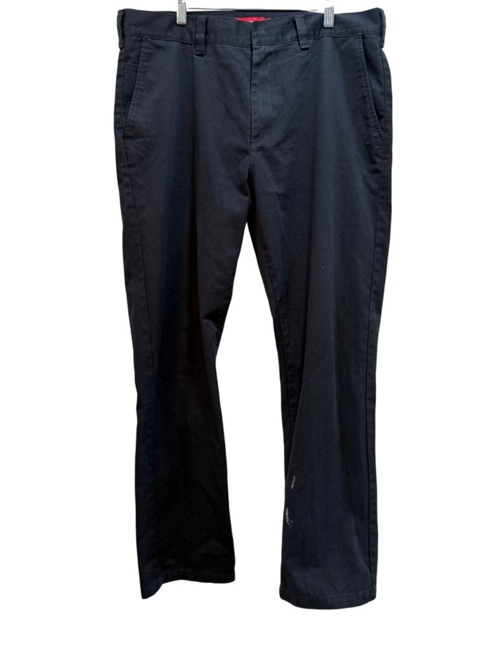 Supreme Work Pants Black Cotton Twill Brass Button Box Logo Tag Distressed 36